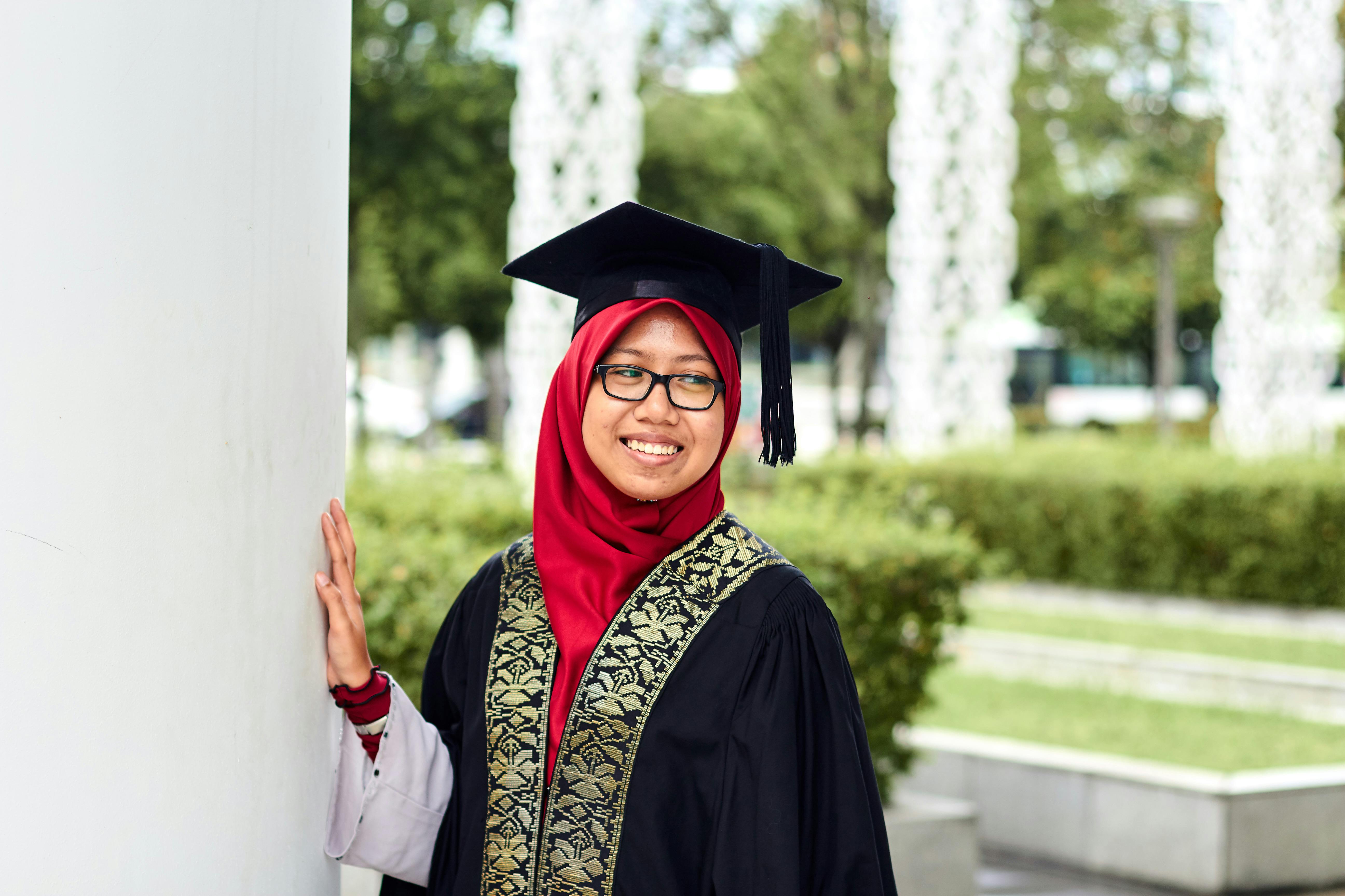 Indonesian students celebrating graduation in Malaysia